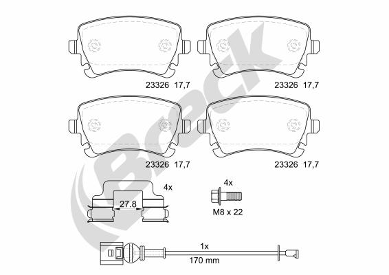 Set placute frana,frana disc 23326 00 702 10 BRECK